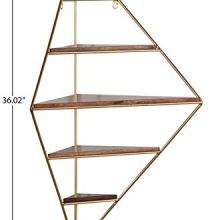 Rivet Modern Corner Floating Triangle 5 Shelf Wall Unit Decor