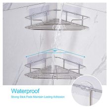 AmazerBath Adhesive Bathroom Corner Shower Shelf Corner Shower Caddy