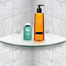 Mount-It! Corner Glass Shelf For Bathroom, Shower, Bedroom and Closets