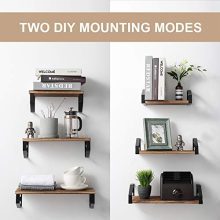 Veken Floating Shelves Wall Mounted Set of 3, Rustic Wood Wall Decor Storage