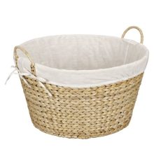 Household Essentials Round Wicker Laundry Basket Hamper