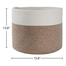 Goodpick Large Cotton Rope Basket 15.8"x15.8"x13.8"-Baby Laundry Basket