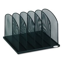 Safco Products Onyx Mesh 5 Sort Vertical Desktop Organizer , Black Powder Coat
