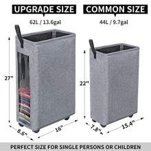 ZERO JET LAG 27 inches Slim Laundry Hamper Large Tall Laundry Basket