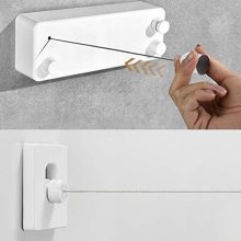 homeme Retractable Clothesline Indoor Wall-Mounted Adjustable Double Laundry