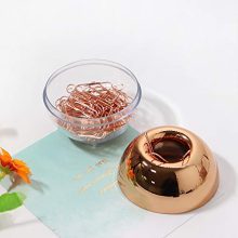 Round Magnetic Holder (with 100Pcs 1.1" Paper Clips) + Crystal Clear Rose Gold
