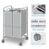 Simple Trending Heavy Duty 2-Bag Laundry Hamper Sorter Cart