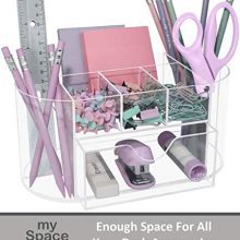 Acrylic Desk Organizer for Office Supplies and Desk Accessories Pen Holder Clear