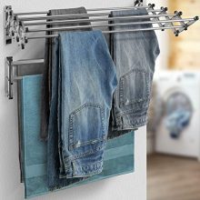 Sorbus Clothes Drying Rack, Wall Mounted Space-Saver, 8 Bar Racks