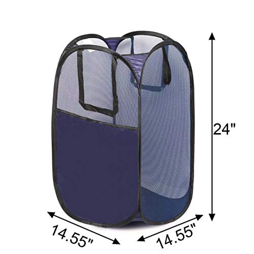 GANAMODA Mesh Laundry PopUp Hamper - Foldable Pop-Up Mesh Hamper