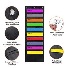 Hanging File Folders Organizer, 10 Pockets, 3 Hangers Cascading Wall Organizer