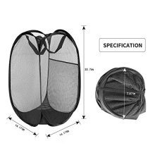 Reinforced Mesh Pop-Up Laundry Hamper, Portable Durable Handles