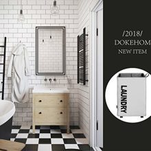 DOKEHOM X-Large Laundry Basket with Leather Handle and Wheel