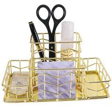 Simmer Stone Desk Organizer, 4 Compartments - Pen Holder, Sticky Note Holder