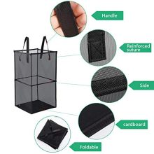 Foldable Mesh Pop-Up Laundry Basket – Space-Saving Hamper with Reinforced Handles