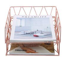 PAG Set of 2 Office Supplies Metal Stackable File Document Letter Tray Organizer