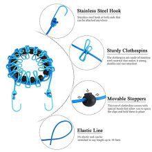 Beaverve 2Pack Travel Clothesline, Portable Clothesline with 12 Clothespins