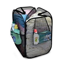 Smart Design Pop-Up Laundry Hamper w/Divider, Zipper, Portable Handles