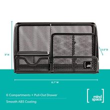Mindspace Office Desk Organizer with 6 Compartments + Drawer