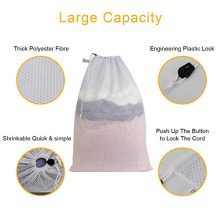 YEELEE Durable White Mesh Laundry Bag Drawstring Closure