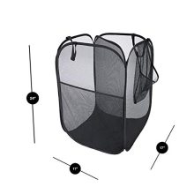 Smart Design Pop-Up Laundry Hamper w/Divider, Zipper, Portable Handles