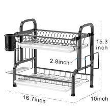 Cambond Dish Drying Rack, Stainless Steel 2 Tier Dish Rack with Drain Board