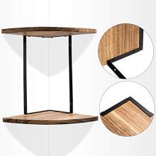 NEX 2-Tier Corner Shelf Floating Wall Mount Round End Shelves for Living Room