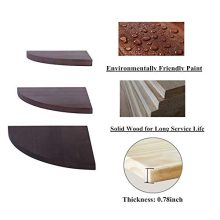 OROPY Wall Mount Solid Wood Floating Corner Shelves Set of 3