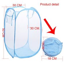 Wecando Foldable Pop-Up Mesh Laundry Hamper with Side Pocket Clothes Laundry
