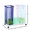 Homz Triple Clothing Sorter with Wheels, 3 Removable Bags