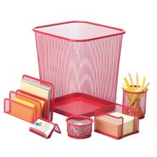 Honey-Can-Do 6-Piece Powder Coated Steel Mesh Desk Set