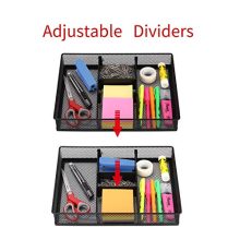 CAXXA Mesh 3 Slot Drawer Organizer with Two Adjustable Dividers