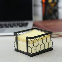 3 X 3 Metal Chicken Wire Mesh Sticky Note Dispenser, Office Memo Pad Holder