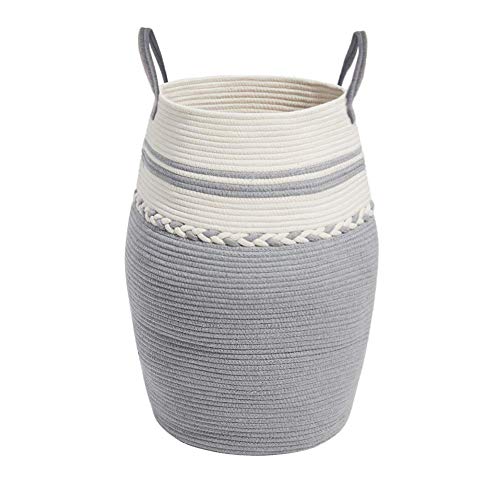 Oiahomy Laundry Hamper Woven Cotton Rope Large Clothes Hamper