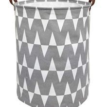 CLOCOR Collapsible Round Storage Bin/Large Storage Basket/Clothes Laundry Hamper/Toy Books Holder (Grey W)