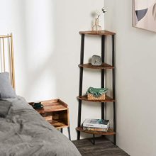 Itaar 4-Tier Corner Shelf, Industrial Corner Bookshelf, Corner Storage Rack