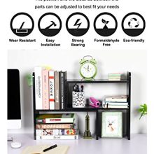PAG Desktop Bookshelf Adjustable Countertop Bookcase Office Supplies Wood Desk