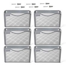 Kinwell 6 Pack Office Hanging Mesh Letter-Size Wall File Holder Organizer