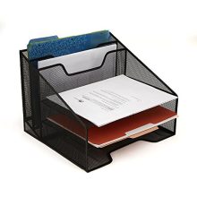 Mind Reader Mesh Desk Organizer 5 Trays Desktop Document Letter Tray for Folders