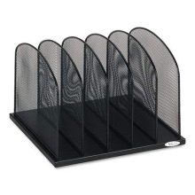 Safco Products Onyx Mesh 5 Sort Vertical Desktop Organizer , Black Powder Coat