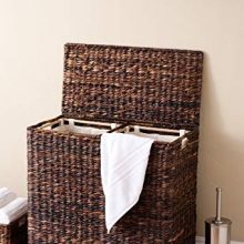 BirdRock Home Oversized Divided Hamper with Liners (Espresso)