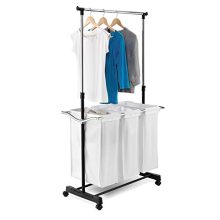 Honey-Can-Do Rolling Laundry Cart with Hanging Bar