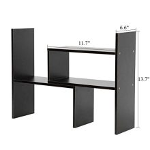 Hossejoy Wood Adjustable Desktop Storage Organizer Display Shelf Rack
