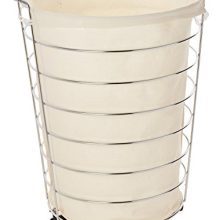 Honey-Can-Do HMP-02108 Steel Canvas Rolling Laundry Hamper, Chrome