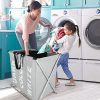 Olilio Large 3 Section Laundry Hamper Basket with Foldable Aluminium X-Frame