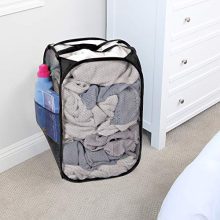 Smart Design Pop-Up Laundry Hamper w/Easy Carry Handles & Side Pocket