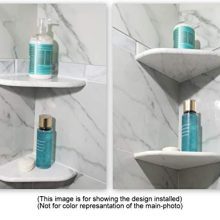 EZ-Mount Marble Shower Corner Shelf - Wall Attached 8" Soap Dish