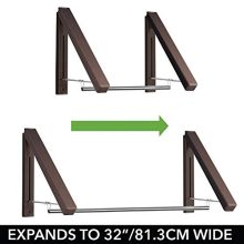 mDesign Expandable Metal Wall Mount Clothes Air Drying Rack