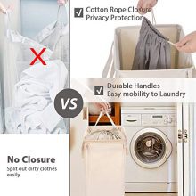 MCleanPin Canvas Laundry Hamper Collapsible with 2 Removable Laundry Bags