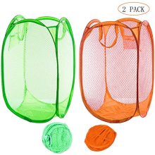 Qtopun Mesh Popup Laundry Hamper, Foldable 2 Pack